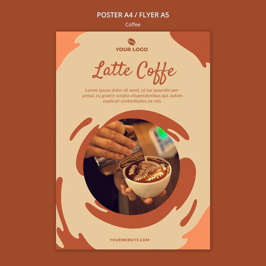 Free Coffee Concept Flyer Mock-Up Psd