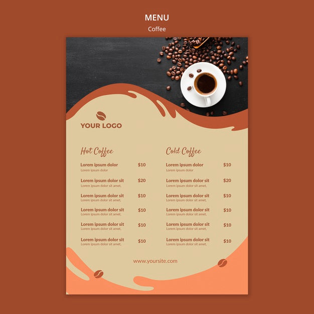 Free Coffee Concept Menu Mock-Up Psd