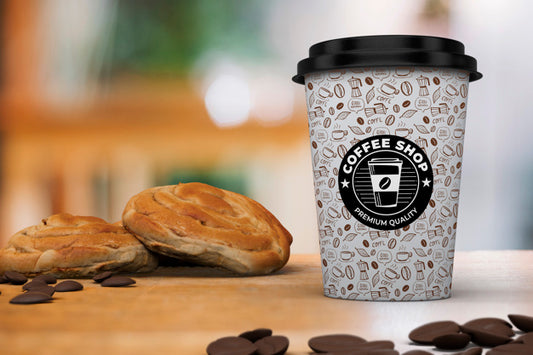Free Coffee Cup Mockup With Breakfast Psd