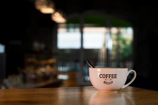 Free Coffee Cup On Table At Shop Psd