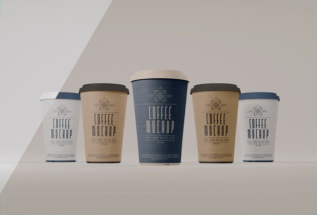 Free Coffee Cups Branding Arrangement Psd