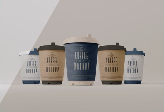 Free Coffee Cups Branding Assortment Psd