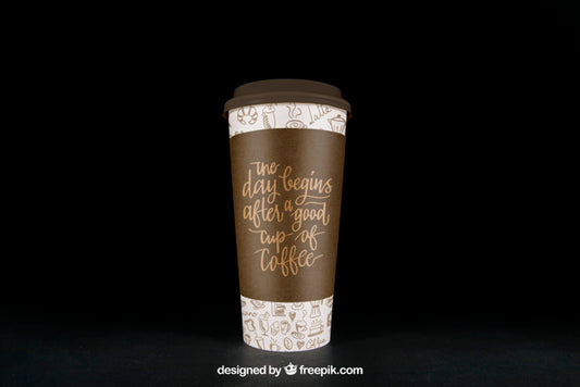 Free Coffee Mockup With Large Cup Psd