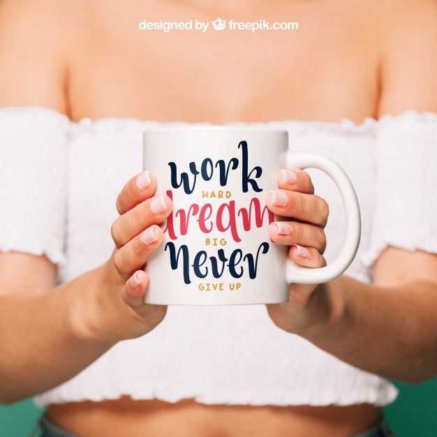 Free Coffee Mug Mockup For Quote Design Psd