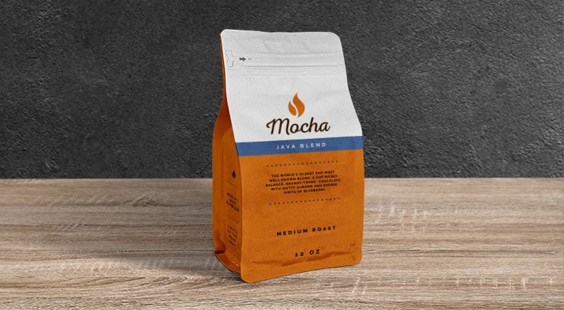 Free Coffee Pouch Packaging Bag Mockup Psd