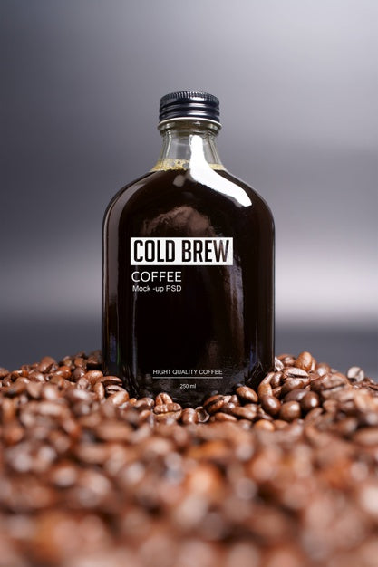 Free Cold Brew Coffee Bottle Mockup Psd