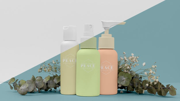 Free Collection Of Beauty Products Bottles Mock-Up Psd