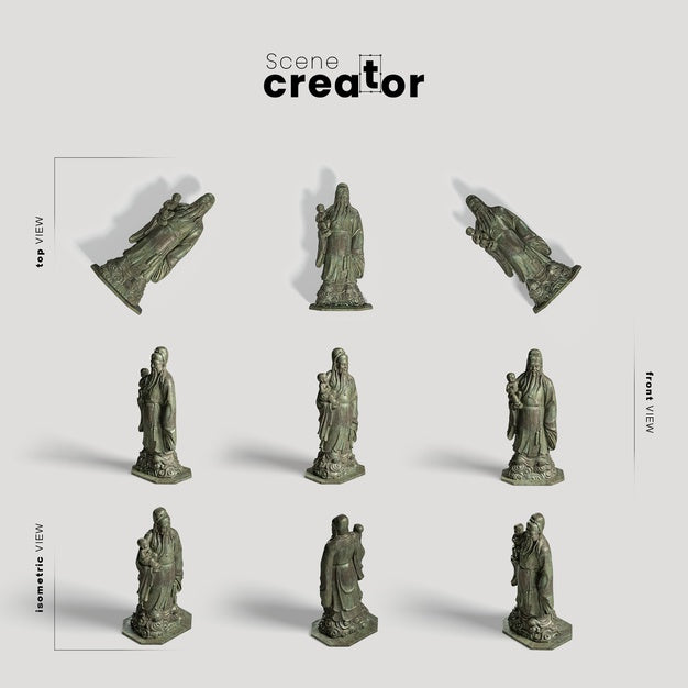 Free Collection Of Chinese Traditional Statues Psd