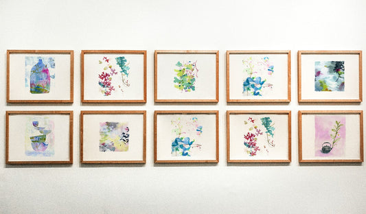 Free Collection Of Floral Art Pieces On A Wall