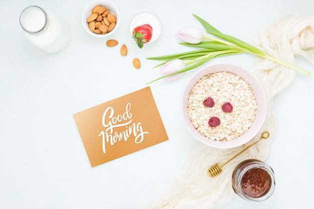 Free Collection Of Homemade Granola Ingredients With Tulips Psd