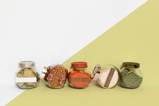 Free Collection Of Labeling Jars With Spices Psd