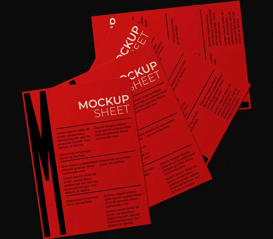 Free Collection Of Red Sheet Mockups On Desk Psd