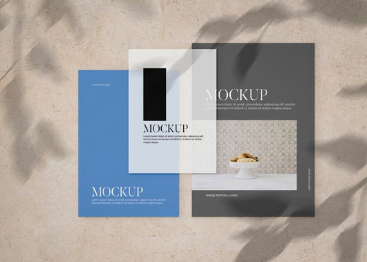 Free Collection Of Sheet Papers On Stone Surface Mockup Psd