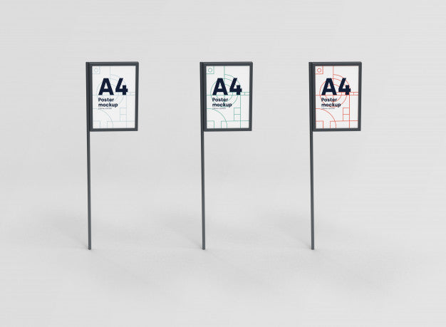 Free Collection Poster A4 Mockup Psd Psd