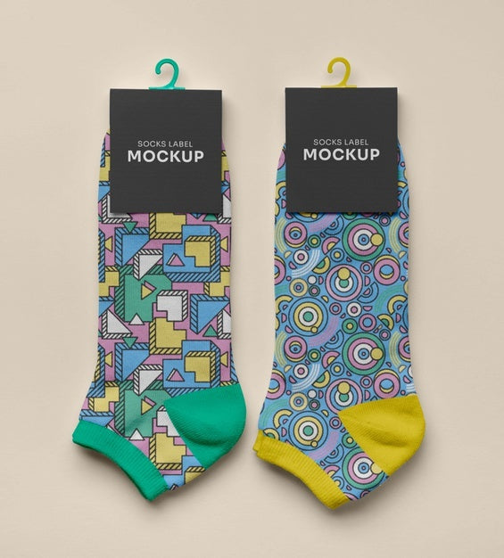 Free Color Socks Design Mockup Psd