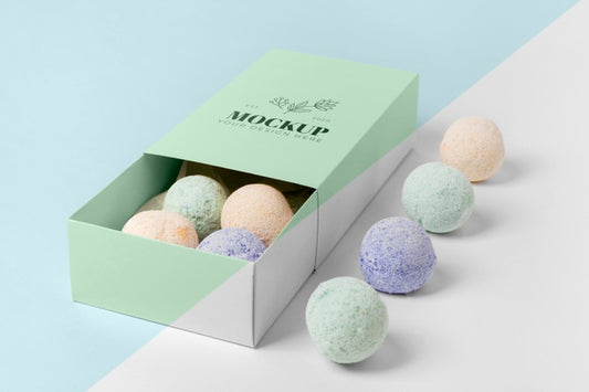 Free Colorful Bath Bombs Arrangement In Box Psd