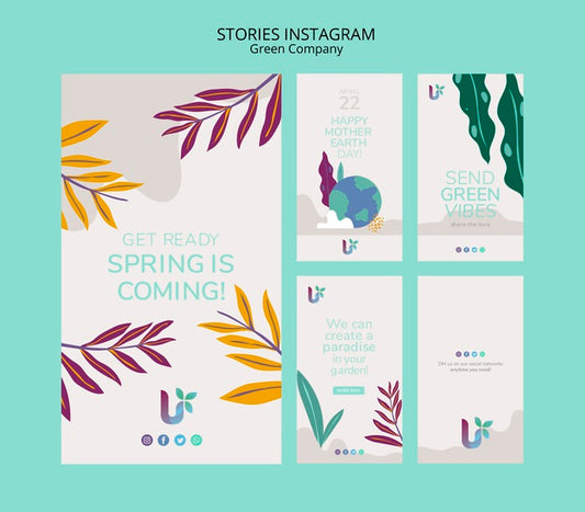 Free Colorful Business Instagram Stories Concept Template Psd