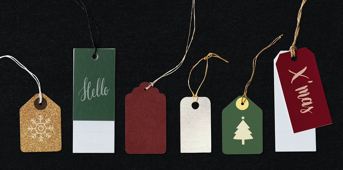Free Colorful Christmas Labels And Tags Mockups