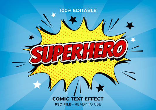 Free Colorful Comic Effect Psd