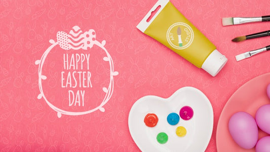 Free Colorful Easter Concept Mock-Up Psd