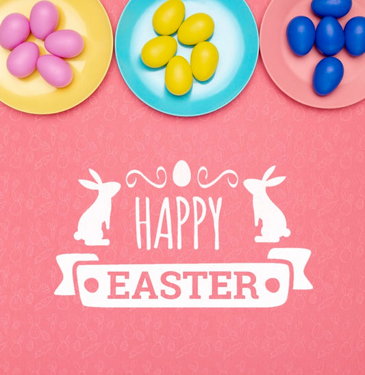 Free Colorful Easter Concept Mock-Up Psd