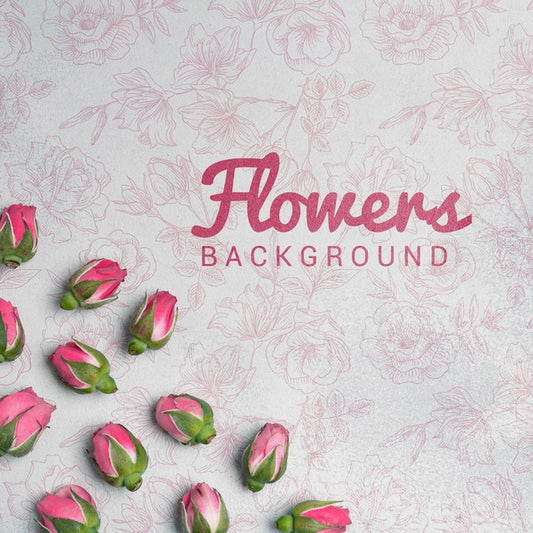 Free Colorful Flowers Concept Mock-Up Psd