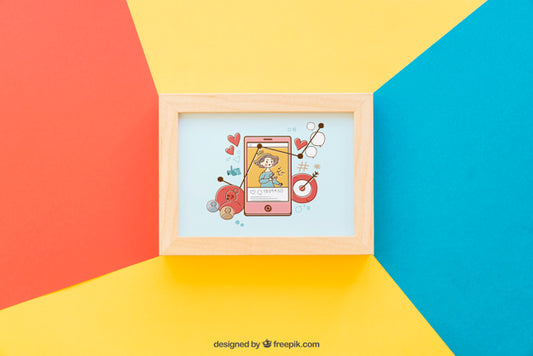 Free Colorful Frame Mockup Psd