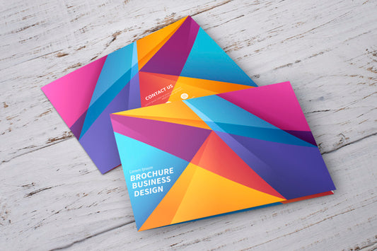 Free Colorful Geometric Brochure Mockup Psd