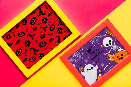Free Colorful Halloween Concept Frames Psd