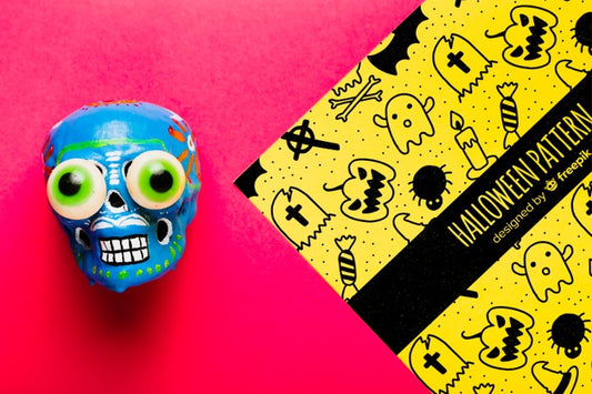 Free Colorful Halloween Concept With Skull Psd
