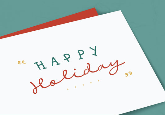 Free Colorful Happy Holiday Card Mockup