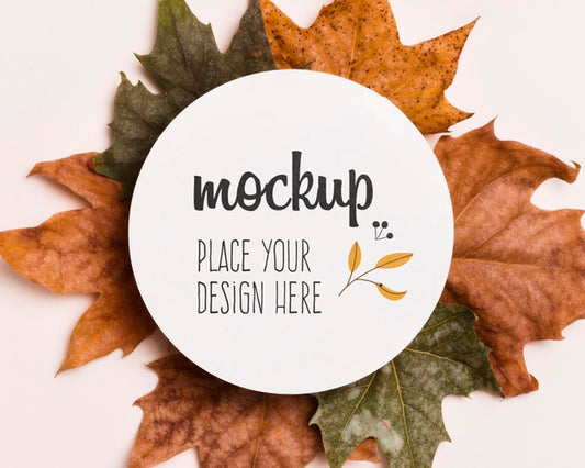 Free Colorful Leaves Mock-Up Design Psd