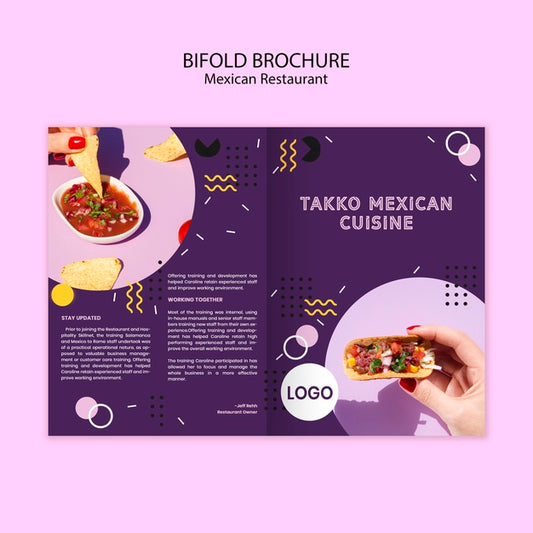 Free Colorful Mexican Food Bifold Brochure Psd