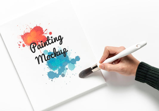 Free Colorful Painting Concept Mock-Up Psd