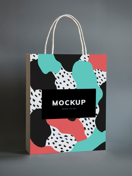 Free Colorful Shopping Paper Bag Mockup Psd