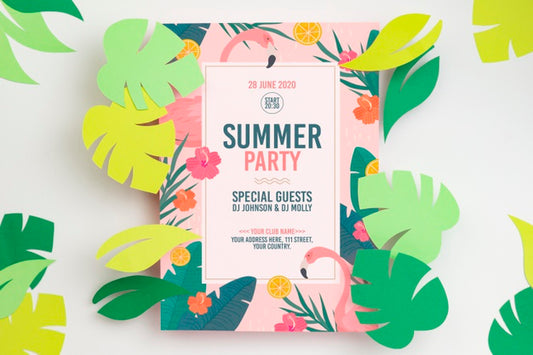 Free Colorful Summer Concept Mock-Up Psd