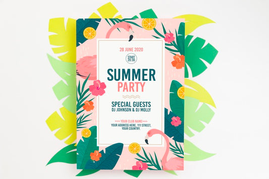 Free Colorful Summer Concept Mock-Up Psd