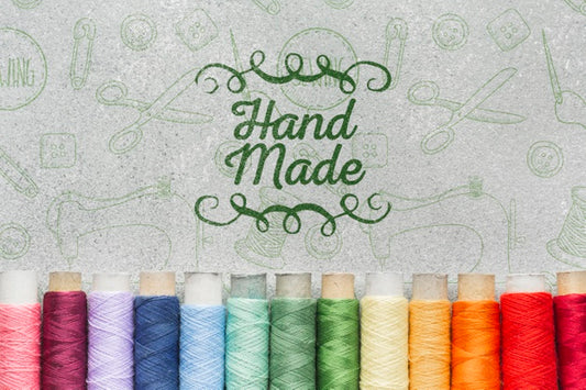 Free Colorful Thread With Mock-Up Psd