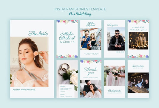 Free Colorful Wedding Concept Social Media Template Psd
