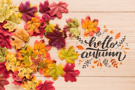 Free Colourful Arrangement Of Dried Leaves Psd