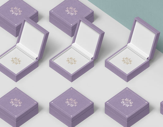 Free Columns And Rows Of Gift Boxes For Jewellery Psd