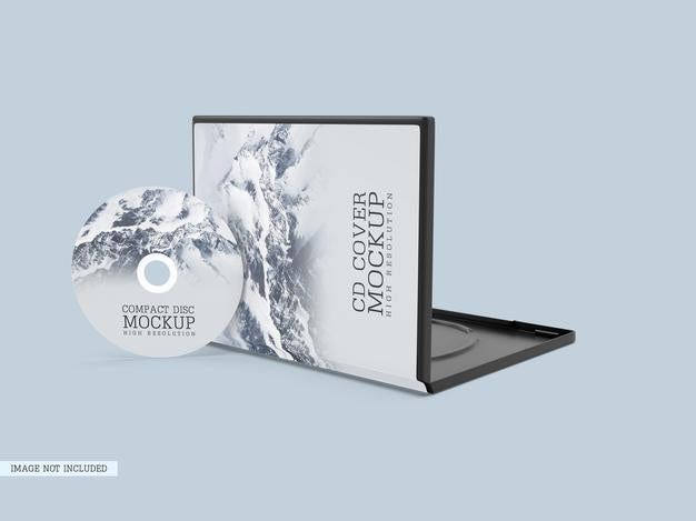 Free Compact Disc With Cover Mockup Psd