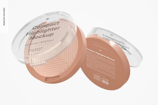 Free Compact Highlighter Packaging Mockup, Floating Psd