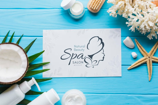 Free Composition Mock-Up With Spa Elements Psd