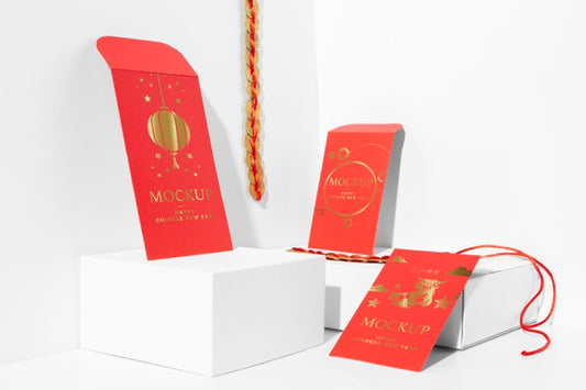 Free Composition Of Chinese New Year Elements Mock-Up Psd