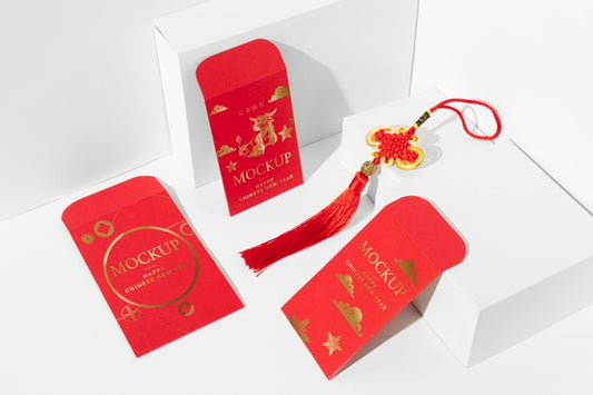 Free Composition Of Chinese New Year Mock-Up Elements Psd