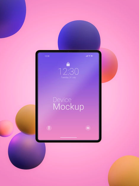Free Composition Of Mock-Up Device With Abstract Liquids Psd