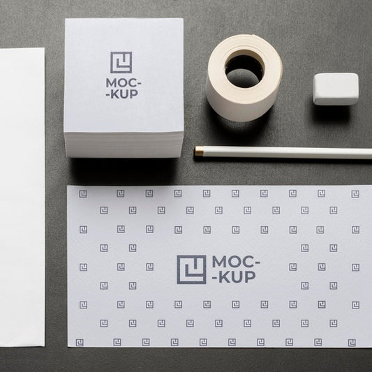 Free Composition Of Mock-Up Stationery On Wood Psd