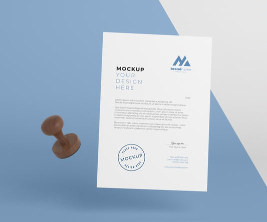 Free Composition Of Paper And Seal Mock-Up Psd