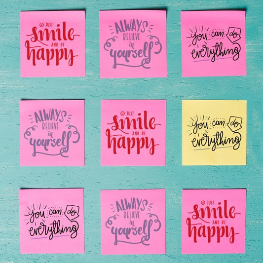 Free Composition Of Post It Notes Psd